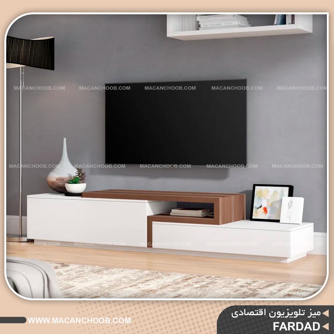میز تلویزیون حجمی کشو دار و درب دار عرض 180 مدل FARDAD